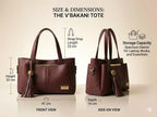 PAVILONN Women Tote Bag Ladies Handbag Shoulder Office Shopping Work Laptop PU Leather Brown Travel College Daily Use Designer Large Stylish Fashion Zipper Commuter Gift (MAROON)