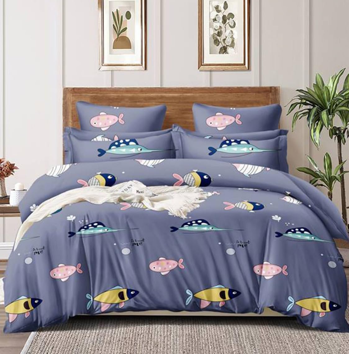 AJISH Polycotton Shell with 150 GSM Microfiber Reversible AC Comforter/Blanket for Winter/Quilt/Duvets for Double Bed Size(210X220 cm, Dolphin Grey) Kafalo