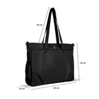 Premium Large Capacity Everyday Tote Bag for Women with Zipper Closure and Multi Pocket Storage (BLACK)