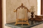 KridayKraft Gold Plated Metal Laddu Gopal Jhula with Elephant & Peacock Carving, Small Swing/Palna for Kanha Ji, Janmashtami & Home Pooja Mandir Decor