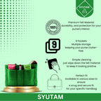 SYUTAM Women Felt Purse Organizer Insert for Ladies Handbag, Tote, Hobo Bag Storage Divider, Multiple Compartment - Green(9.25x5.1x5.9) inch (Medium)