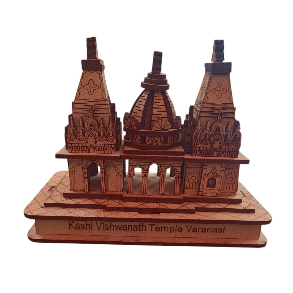 SriMaa Ventures Premium Kashi Vishwanath Mandir Model || Kashi Vishwanath Temple in Wood for Home Temple Decoration