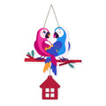 Artvibes Cute Pair of Macaw Parrots Decorative MDF Wooden Wall Art for Home | Living Room | Office | Cafe | Painting Wall Decor | Wall Illustrations | Ethnic Wall Decor | Ideal Gifts (WH_9108N)