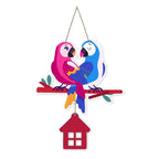 Artvibes Cute Pair of Macaw Parrots Decorative MDF Wooden Wall Art for Home | Living Room | Office | Cafe | Painting Wall Decor | Wall Illustrations | Ethnic Wall Decor | Ideal Gifts (WH_9108N)