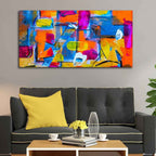 VIBECRAFTS Canvas Paintings for Living Room Drawing Room Colorful Abstract Art Canvas Wall Painting for Home|Office|Gift(PTVCH_2375N)