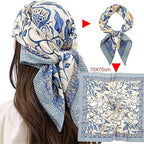 squishy Scarf for Women Stylish, Silk Scarf for Women, Ideal Fashion Accessory for Daily Use, Office and Wedding, Travel (blue)