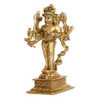 SVARUP Brass Idol Kaal Bhairava Mahakala Bahirav Hindu Tantric Deity, Avatar of Siva Golden 5 Inch