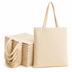 Plain Canvas Tote Bags 14 x 16 Inch, 150 GSM Cotton Tote Bags for Women & Men, Reusable Shopping Grocery Bags for DIY Painting, Craft, College & Daily Use, Multipurpose Bag (pack of 50)