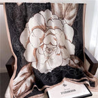 ICW Women's Floral Printed Cotton Scarf Stoles Shawl (Black)