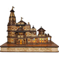 Rousrie Shree Ram Mandir Ayodhya Model, Exclusive 3D Wooden Janmabhoomi Temple, Designed and Made by Indian Craftmen, Best for Home and Car Decor (Without Led Light)