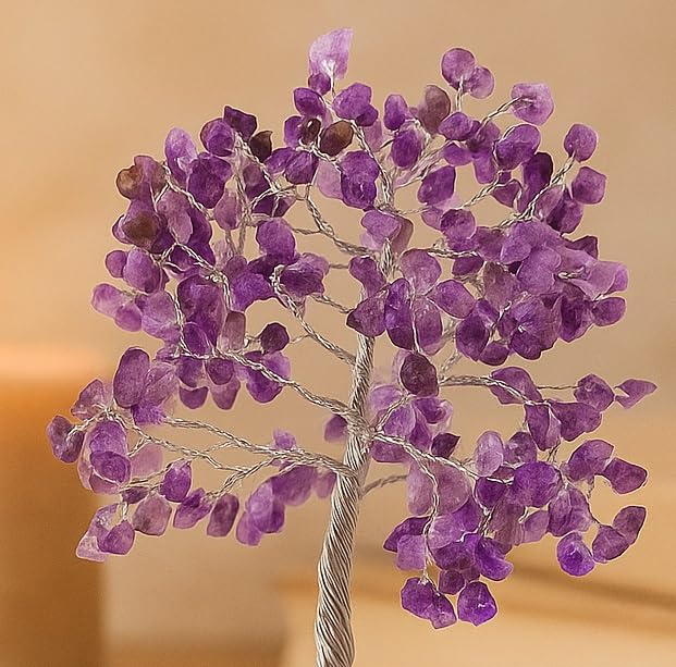 Whitewhale Amethyst Stone Tree Reiki Healing Crystal Gems Spiritual Feng Shui Vastu Table Decor
