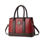 SYGA Women's Handbag | Tote Bag with Dual Tone Ribbed Texture | Elegant Shoulder Bag for Office & Casual Use(Red)