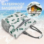 hirTa Gab Tote Bag with Makeup Pouch for Teacher Women Office Girls Work Multipurpose HandBag Mostly Use for Travel Grocery Beach Hobo Diaper Changing Pool Bag (White PineApple)