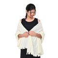 ARK Faux Fur Woolen Stole For Women Girls Winter Warm Wrap Shawl Wedding, Dinner, Party, White