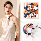 NK Textiles Women's Printed Shiny Dubai Style Luxury Abstract Pattern Satin Head Scarf - Neck Scarf (Square) (22x22)