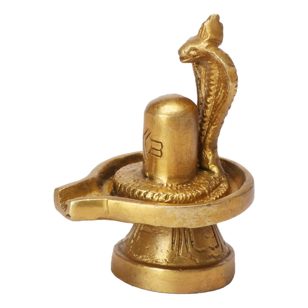 SVARUP Brass Shivling Figure Shiv Ling for Home Temple and Pooja, Decorative Religious Shiv Ji Lingam Idol Gift 3 Inch