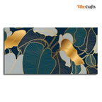 VIBECRAFTS Canvas Paintings for Living Room Drawing Room Luxury Golden Art Monstera Leaves Canvas Wall Painting Fitted With Wooden Frame For Home | Office | Living Room | Gifts (PTVCH_2508NV)