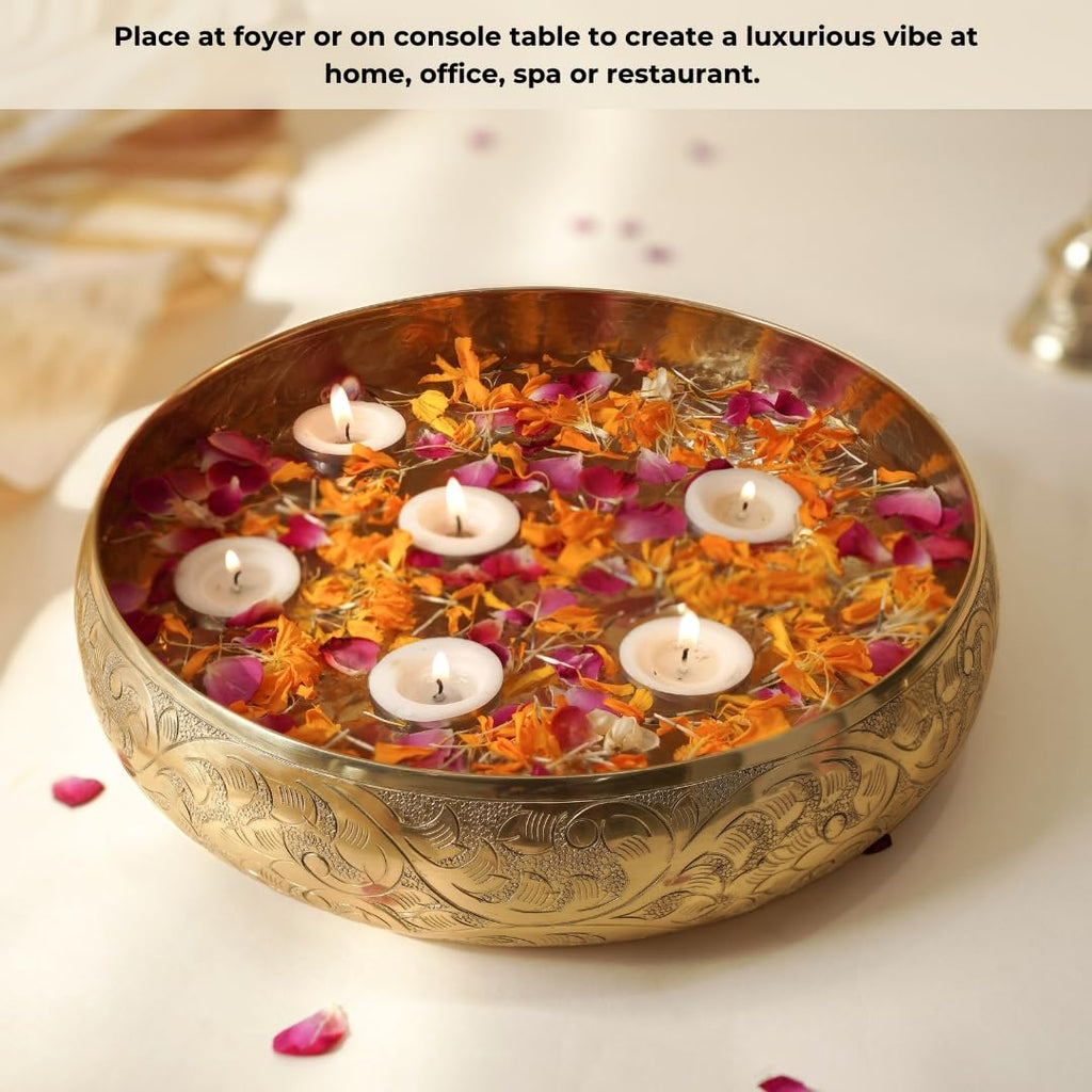 BEHOMA Golden Metal Chitai Design Tire Urli10 inch - 1Pc, 2000 ml