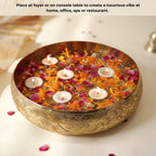 BEHOMA Golden Metal Chitai Design Tire Urli10 inch - 1Pc, 2000 ml