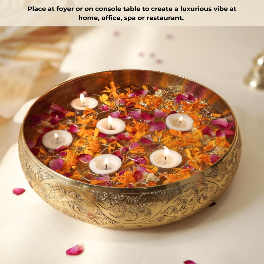 BEHOMA Golden Metal Chitai Design Tire Urli10 inch - 1Pc, 2000 ml