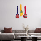 Artvibes Traditional Indian Hand Painted Pots Decorative Wall Hanging Ornaments | Modern Decoration Items | Living Room | Bedroom | Office | Artwork | Wall Poster | Unique Gift (WH_5013N), Set of 3