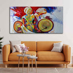 VIBECRAFTS Canvas Paintings for Living Room Drawing Room Absract Art Folk Dance Canvas Wall Painting Fitted With Wooden Frame For Home | Office | Living Room | Gifts (PTVCH_2529N)