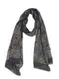 RAI SAHAB Printed Cotton Scarf for Women, Lightweight Soft Scarves Stoles for Summer & Winter(ST-92BLK10)
