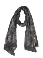 RAI SAHAB Printed Cotton Scarf for Women, Lightweight Soft Scarves Stoles for Summer & Winter(ST-92BLK10)