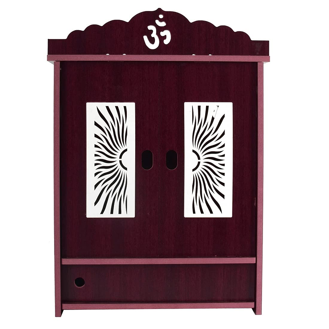 Lakhaji Christian Wooden Wall Hanging Temple for Home and Shop,Office and Home showpiece Temple (Maroon-3)