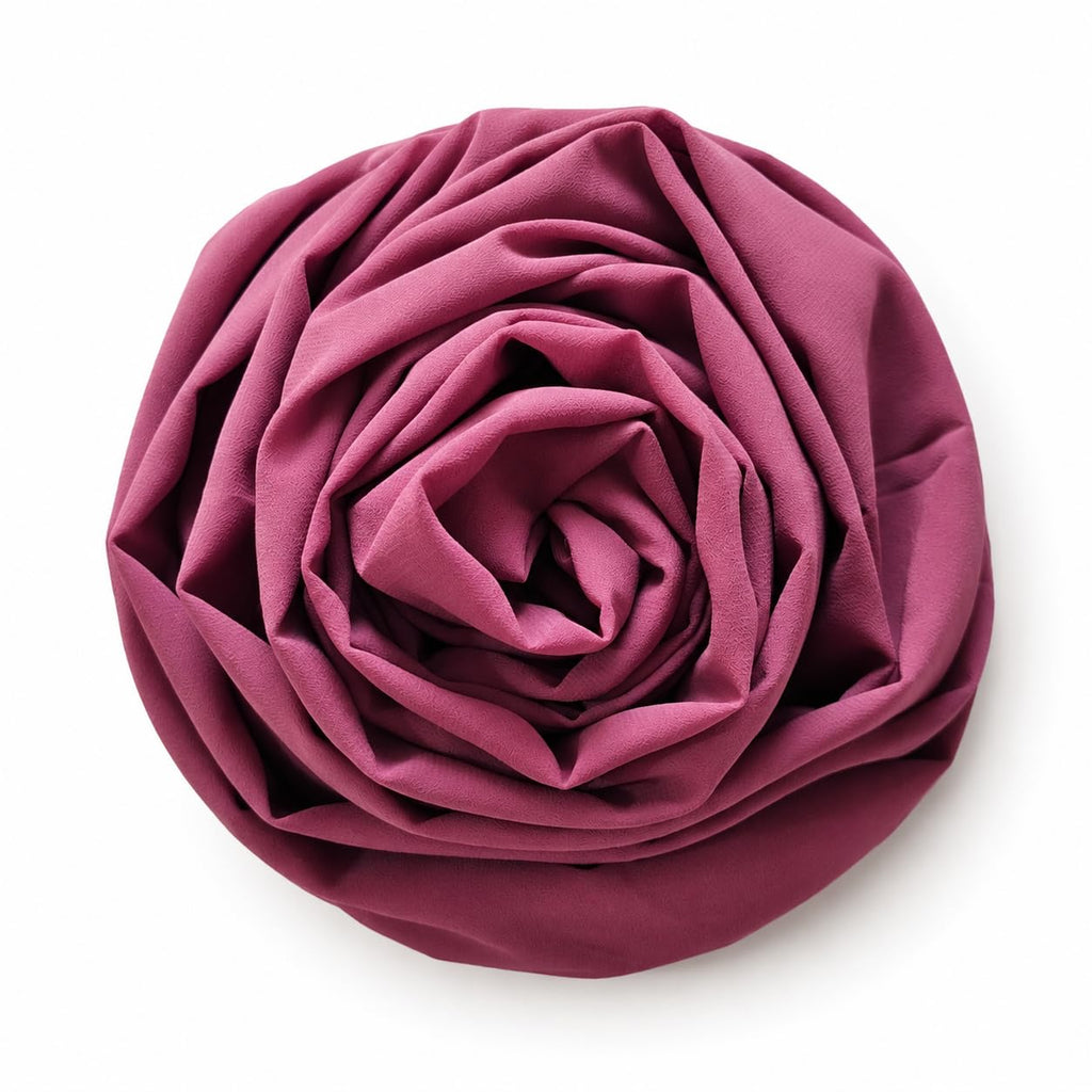 Leaf & FEATHER™ Chiffon Georgette Hijab Scarf for Women | 170 x 70 cm | Lightweight & Breathable Shawl | Daily Wear & Occasion (Rose Wine)