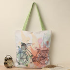 The Purple Tree Cycle Canvas Tote Bag for Women - 1 Pc, Women Tote, Printed Canvas Tote Bag, Printed Tote, Stylish Bags