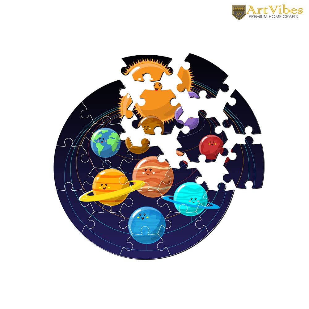 Artvibes Wooden Premium Solar System Puzzles for Kids | Jigsaw Puzzles for Kids Age 2 and 3 | 19 Piece Puzzles | Toddlers Wooden Puzzle | Fun Learning Brain Booster for Little Champions (PZ_702N)