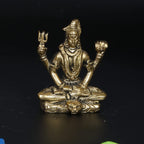 ARTVARKO Brass Shiva Mahadev Bholenath Tridev Shiv ji murti Statue for Home Office Temple & Gift(5.5x3x7.5 cm)