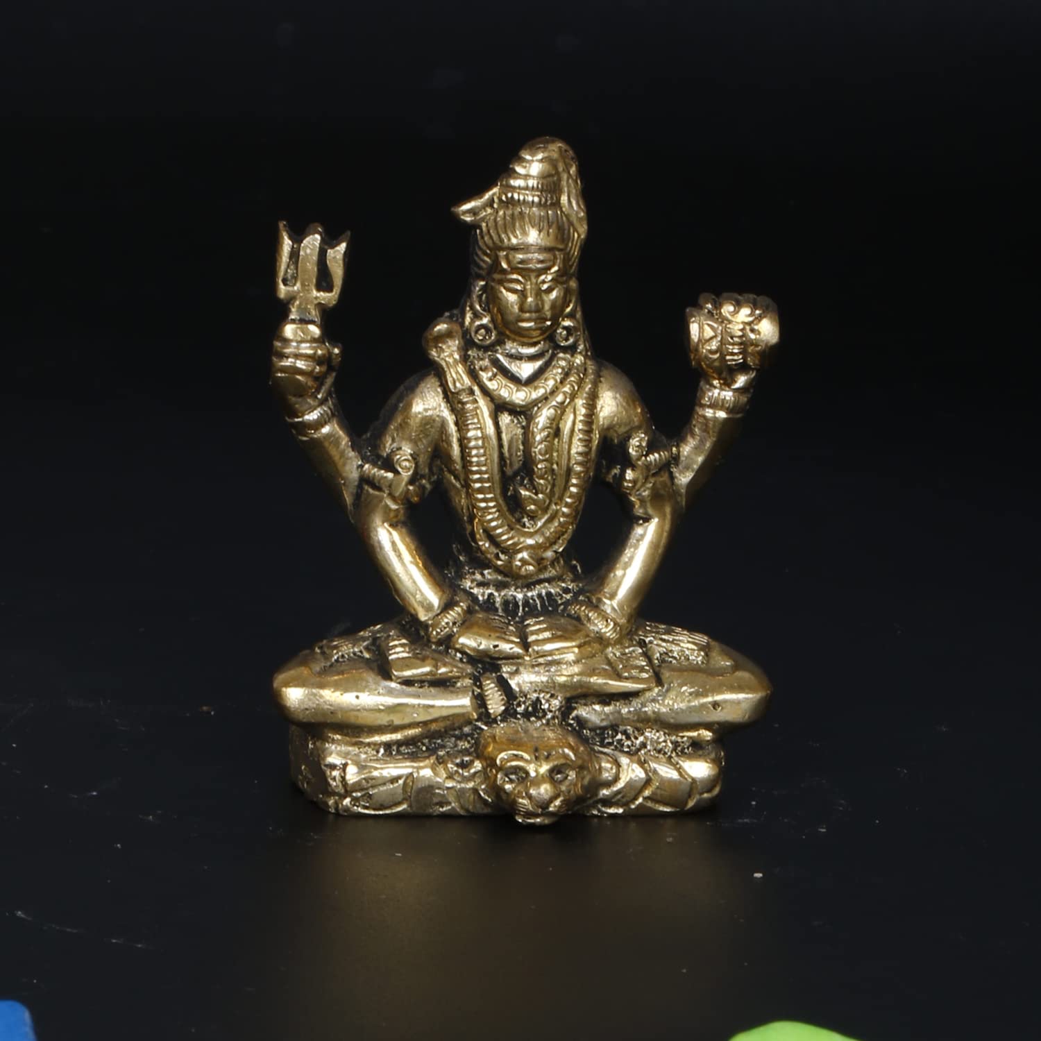 ARTVARKO Brass Shiva Mahadev Bholenath Tridev Shiv ji murti Statue for Home Office Temple & Gift(5.5x3x7.5 cm)