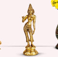 ARTVARKO Brass Devi Uma Parvati Maa Standing Murti Idol for Home Pooja Temple for Prosperity and Good Luck 10 Inches.