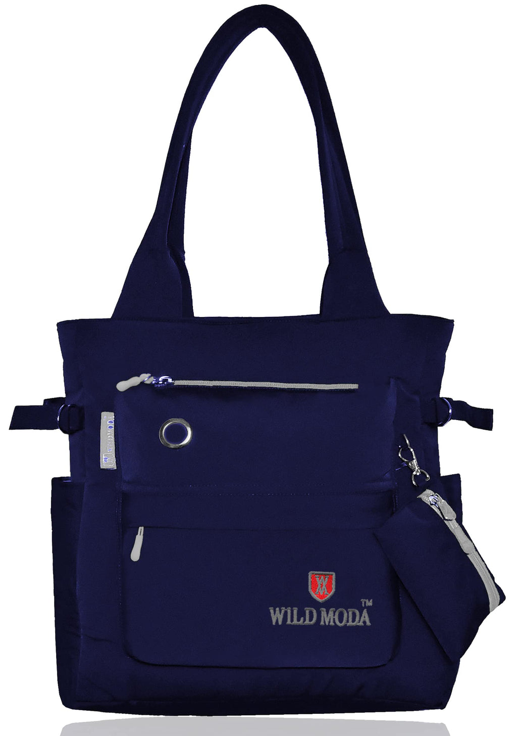 WILD MODA College And Office Everyday Tote Bag For Girls And Women (Blue & Grey)