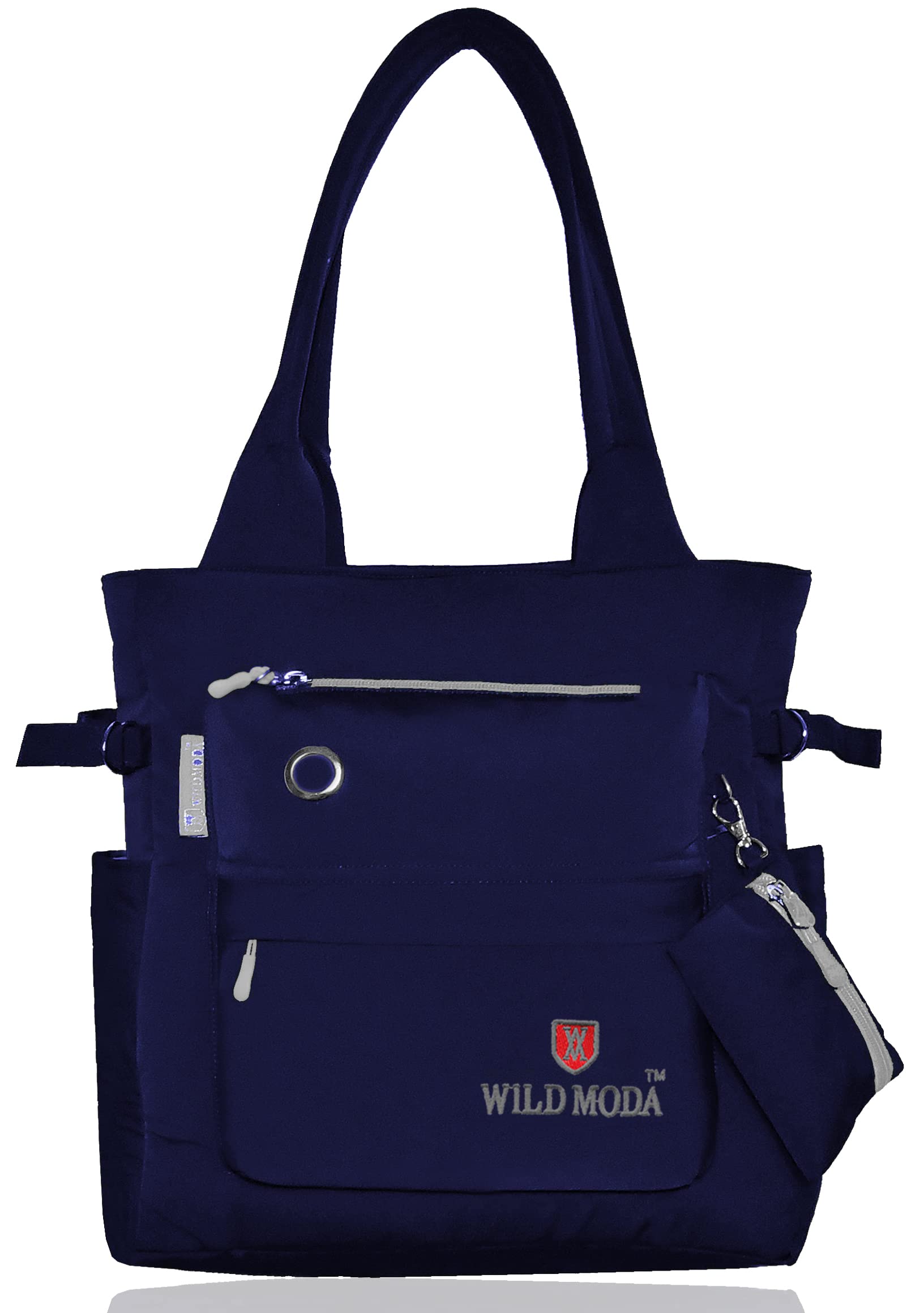 WILD MODA College And Office Everyday Tote Bag For Girls And Women (Blue & Grey)
