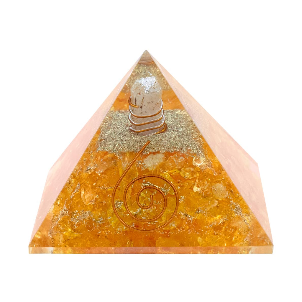 TREE MAISON CORONATING HOMES Citirine Crystal Pyramid | 2 Inch | Feng Shui & Vastu Correction | Crystal Pyramid for Positive,Meditation, Health, Good Luck | Home & Office Decor | Gift | Study Table