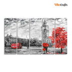 VIBECRAFTS Beautiful View of London Wall Painting Set of Five Pieces For Home|Office|Living Room|Gift (PTVC5Pcs4_8632)