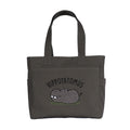 TSANTA U Shaped Canvas Tote Bag, 35.56x33.02 cm with 10.8 cm Gusset, Cotton, Zipper Closure, Laptop Compartment (Hippo)
