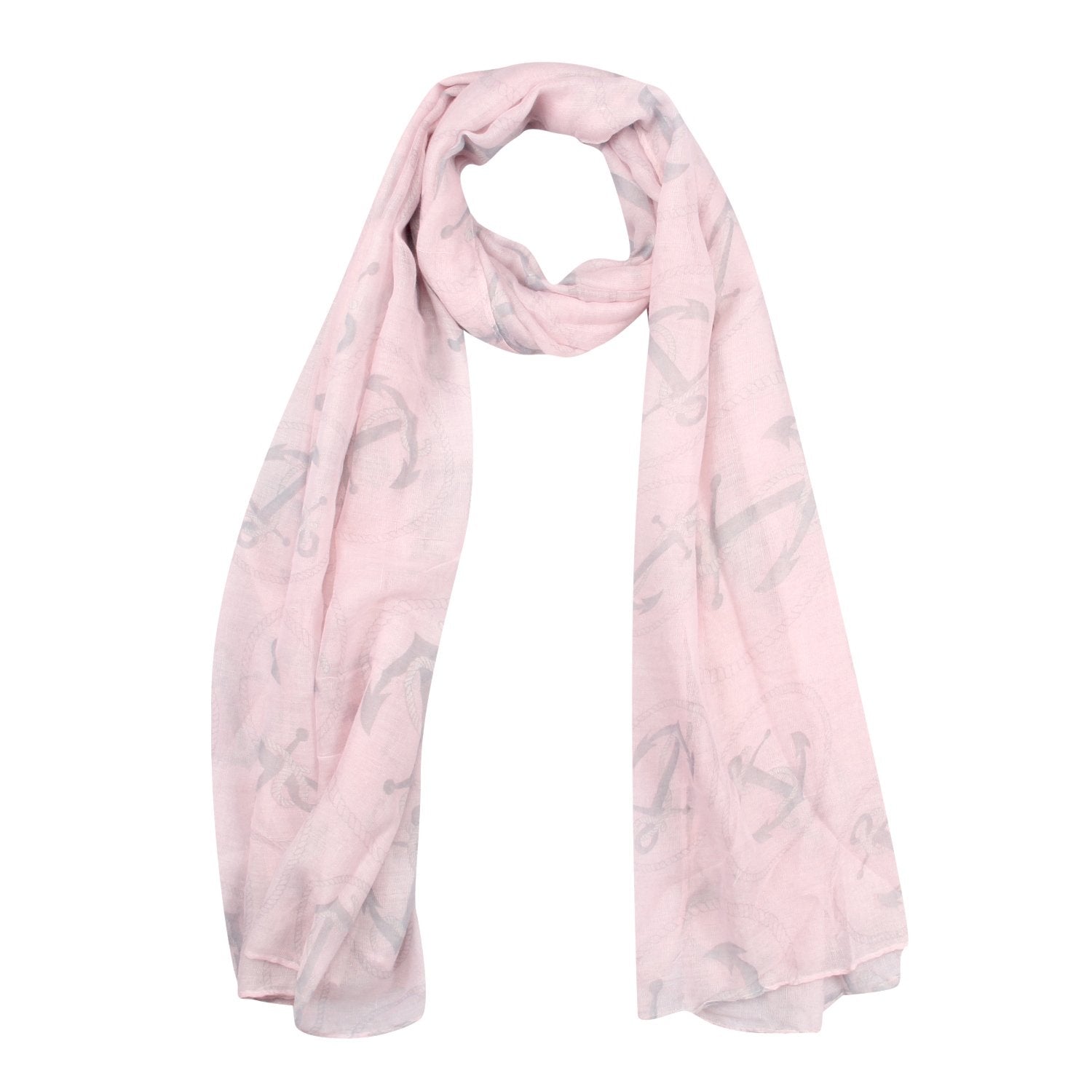 FabSeasons Pink Anchor Printed Unisex Scarf, Scarves, Stole and Shawl for Men & Women