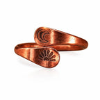 Wondrous Handmade Pure Copper Wrap Ring for Women | Adjustable Open Ring with Sun & Moon Design | Boho Minimalist Jewelry Gift