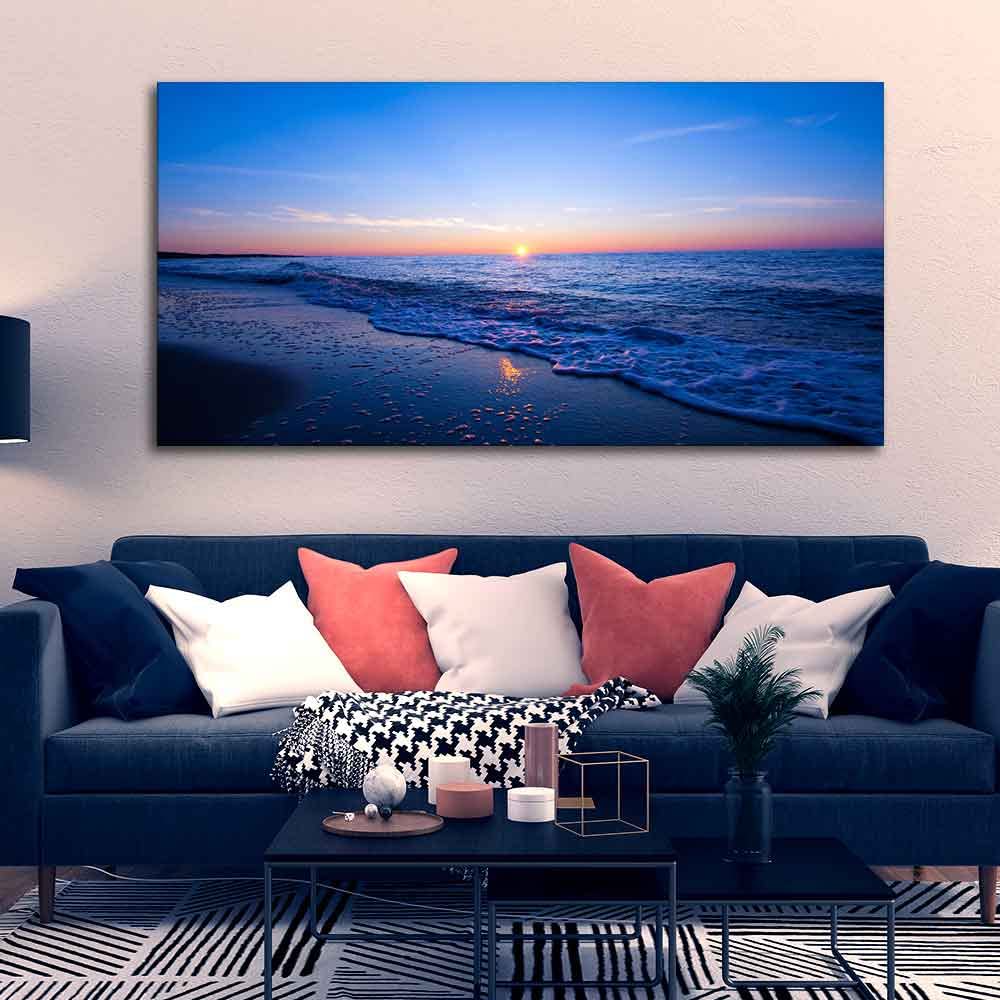 VIBECRAFTS Canvas Paintings for Living Room Drawing Room Sunset Sea Horizon Canvas Wall Painting for Home|Office|Gift(PTVCH_2388)