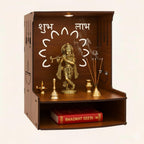 Royal Walnut Finish Wooden Pooja Mandir | Wall Mounted Home Temple with LED Lights & Spacious Storage | Premium Handcrafted Puja Unit (37.5 * 29 * 25 CM) (Large) A4