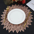 HomeCloud Table mat Round Shape| Table mat Round | Cutwork Design mat | Dining Table mats | Dressing Table MATS | Bed Side Table mats (Flower_Rosegold, 1) Kafalo