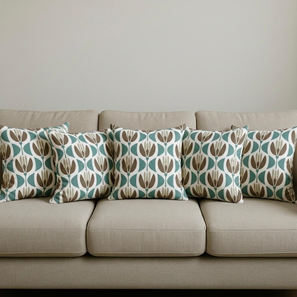 AMAZE ATTIRES Velvet Cushion Cover 16x16 Inch – Set of 2 Decorative Throw Pillow Covers for Sofa, Couch or Bed – Designer Printed Square Cushion Covers – Home Decor (Blue Grey)