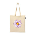 VVWV Purple Daisy Flower Printed Reusable Tote Bags | 100% Organic Cotton Shopping/Grocery Bag | Multi-Purpose Bag | Sturdy Canvas Bag with 15kgs Capacity (13 x 15.7 Inch)