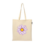 VVWV Purple Daisy Flower Printed Reusable Tote Bags | 100% Organic Cotton Shopping/Grocery Bag | Multi-Purpose Bag | Sturdy Canvas Bag with 15kgs Capacity (13 x 15.7 Inch)