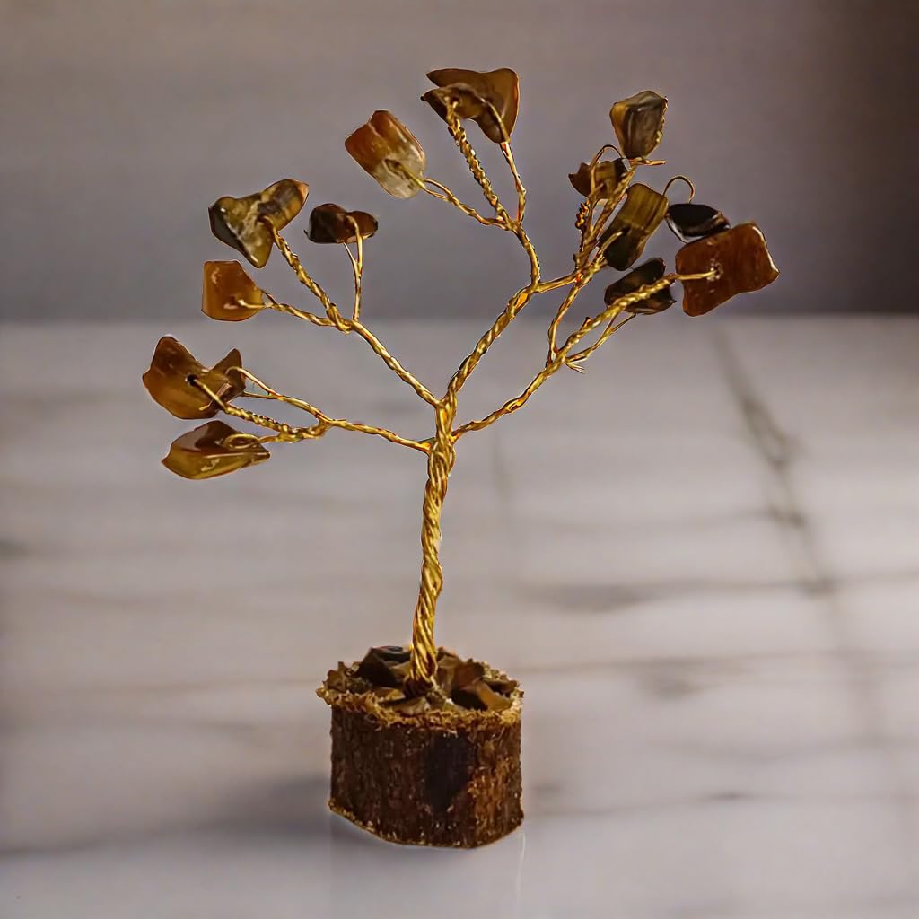 Crystal Divine Mini Crystal Tree Handmade Natural Gemstone Tree for Shielding and Grounding Energy in Home Decor 1 Pcs