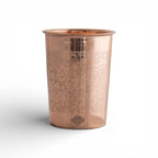 INDIAN ART VILLA Pure Copper Embossed Design Glass - 275 ML, Copper Tumbler for Water Drinking, Elegant Drinkware & Serveware, Perfect for Gifting, Home, and Festive Décor, Set of 1